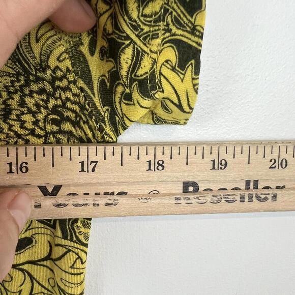 Desigual Women's Small Duna Yellow Floral Print Midi Short Sleeve Dress Cut Out - Picture 4 of 13